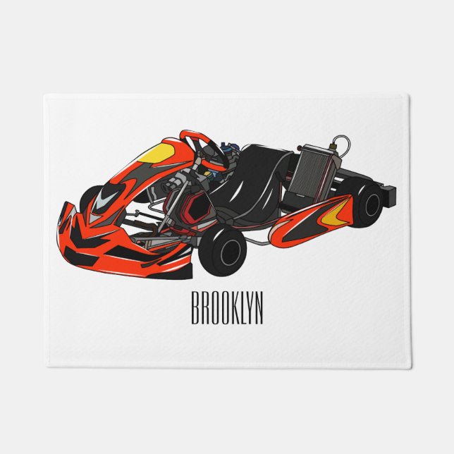 Tapete Ilustração de desenho de corrida de Kart (Frente)