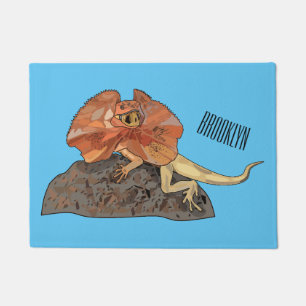 Tapete Ilustração de desenho de lagarto de pescoço frito