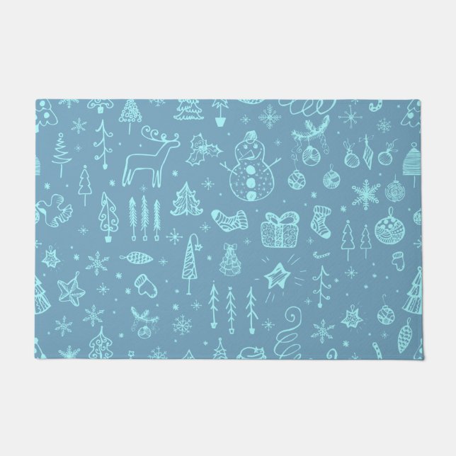 Tapete Ilustração de Desenho de Portas de Natal Bonitas | (Frente)