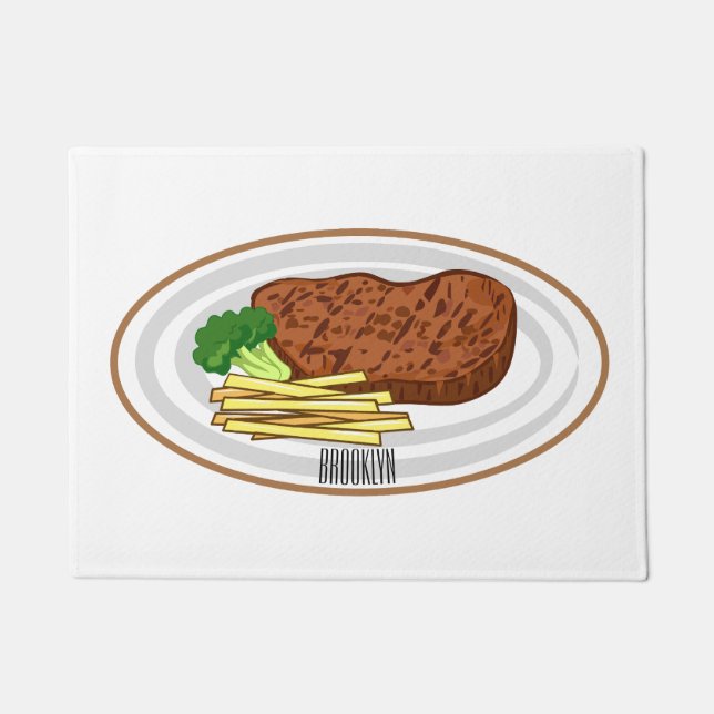 Tapete Ilustração de desenho em bife (Frente)