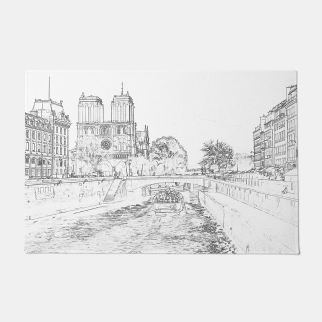 Tapete Ilustração de Notre Dame de Paris (Frente)