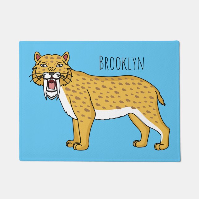 Tapete Ilustração de tigre com dentes de Saber (Frente)