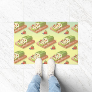 Tapete Ilustração do Roll de Bolo de Matcha