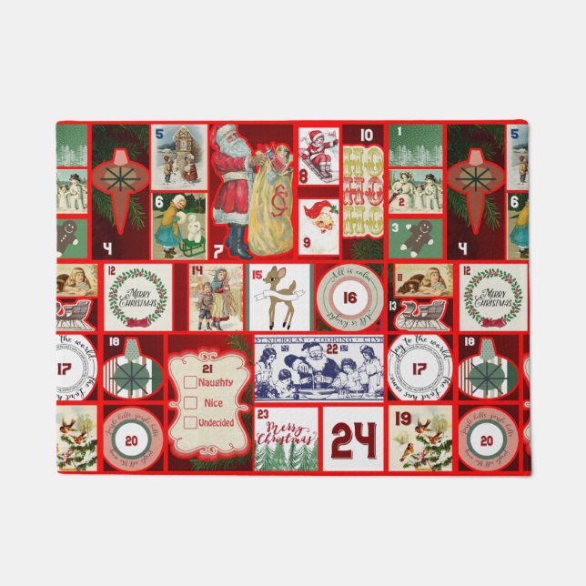 Tapete Ilustração Quadrada do Bloco de Natal Adventício A (Frente)