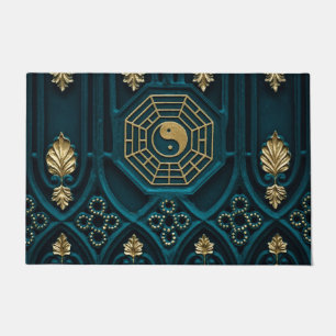Tapete ilustração yin yang azul e marrom