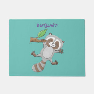 Tapete Imagem de desenho animado de bebê guaxinim feliz e
