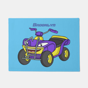 Tapete Imagem de desenho animado de bicicleta Quad Roxo