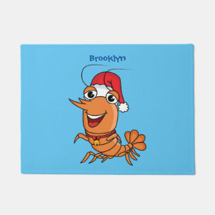 Tapete Imagem de desenho animado de camarão de Natal feli