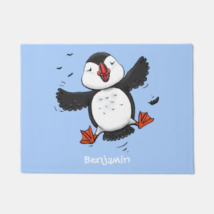 Tapete Imagem de desenho azul de desenho de um puffin bra