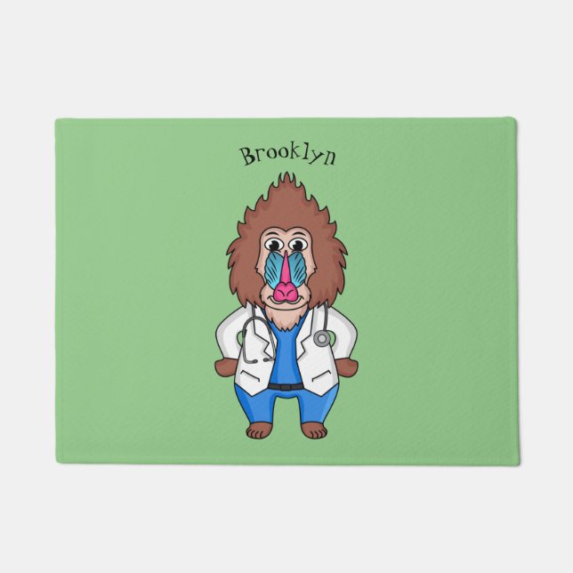 Tapete Imagem engraçada de cartoon do mandril doutor (Frente)