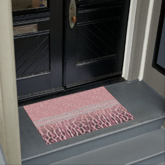 Tapete Imagem Luminosa Cinzenta Cor-de-Rosa com Leopardo 