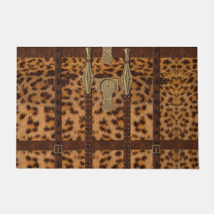 Tapete Impressão Animal Jaguar Tribal de Couro Vintage