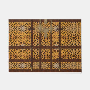 Tapete Impressão Animal Vintage Leather Tribal Cheetah
