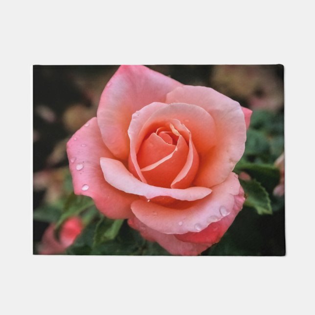 Tapete Impressão de Arte Botânica Rosa Romântica (Frente)