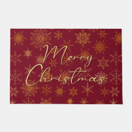 Tapete Impressão de Floco de Neve Dourado Vermelho Vintag