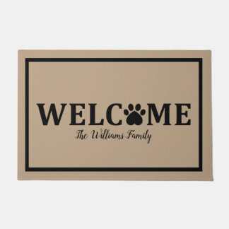 Tapete Impressão de Pata de Coração - BEM-VINDO - Persona