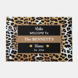 Tapete Impressão do Leopardo Preto Preto Na moda Castanho