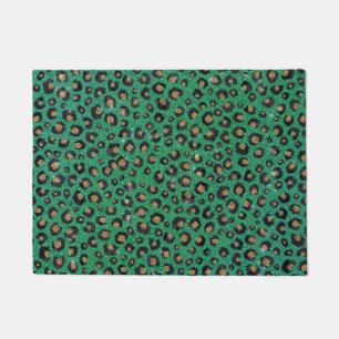 Tapete Impressão Dourada de Leopardo Preto- brilhante El