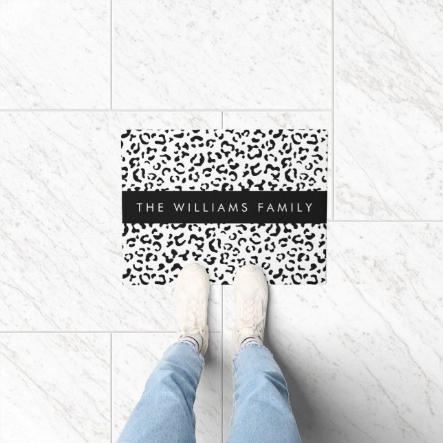 Tapete Impressão Leopardo, Manchas, Preto E Branco, Seu N (Interior)