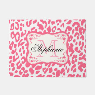 Tapete Impressão Leopardo Rosa