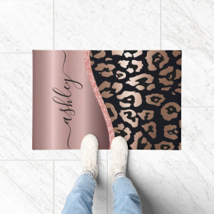Tapete Impressão Leopardo rosa Gold Foil