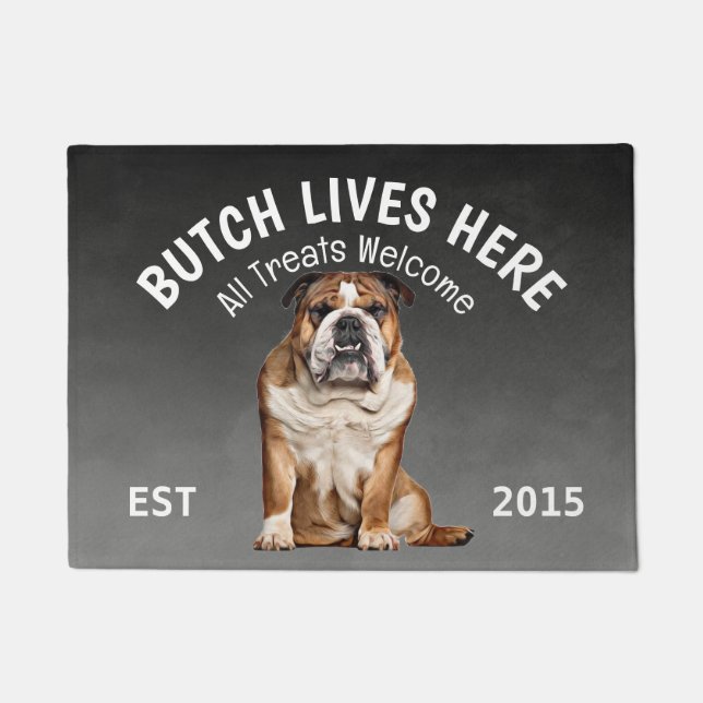 Tapete Inglês Bulldog Personalizado Dog Lover Doormat (Frente)