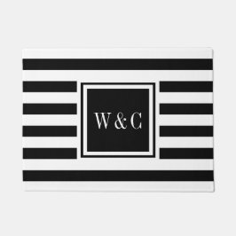 Tapete Iniciais Personalizadas Monograma Preto e Branco