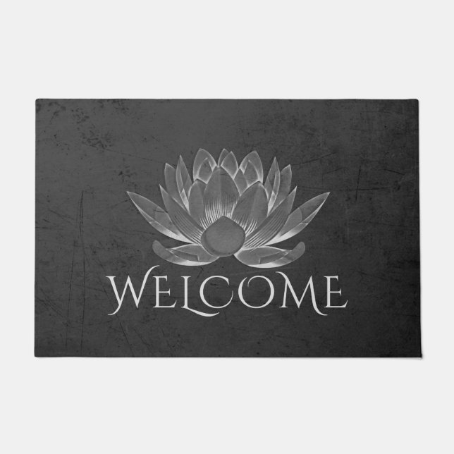 Tapete Instrutor de Meditação YOGA Lotus Welcome Doormat (Frente)