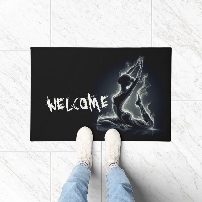 Tapete Instrutor Yoga Reiki Pose Rei Pigeon com uma perna (Interior)