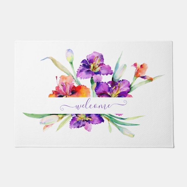 Tapete Íris personalizada em aquarela roxa (Frente)