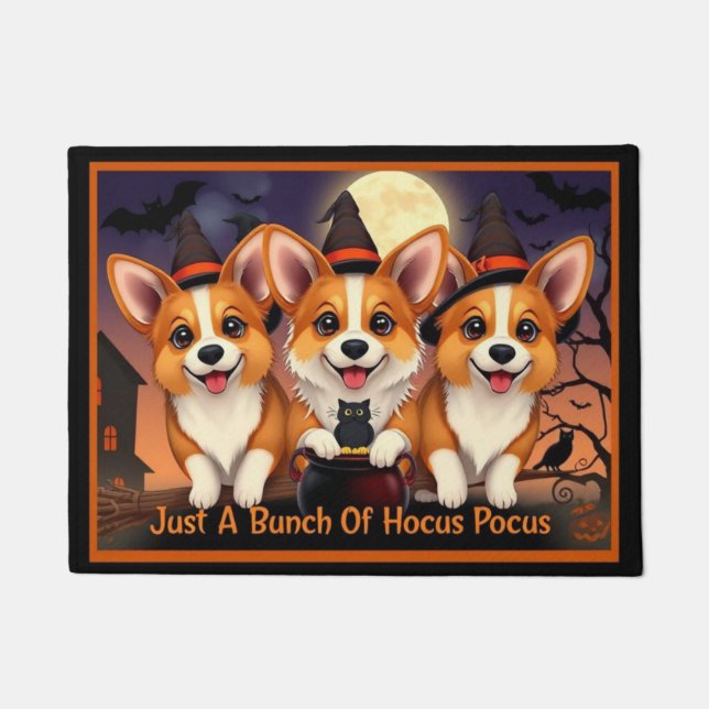Tapete Irmãs Corgi São Só Um Monte De Hocus Pocus (Frente)