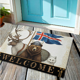 Tapete Islândia, viking, bandeira, renas, raposa, urso/Ar