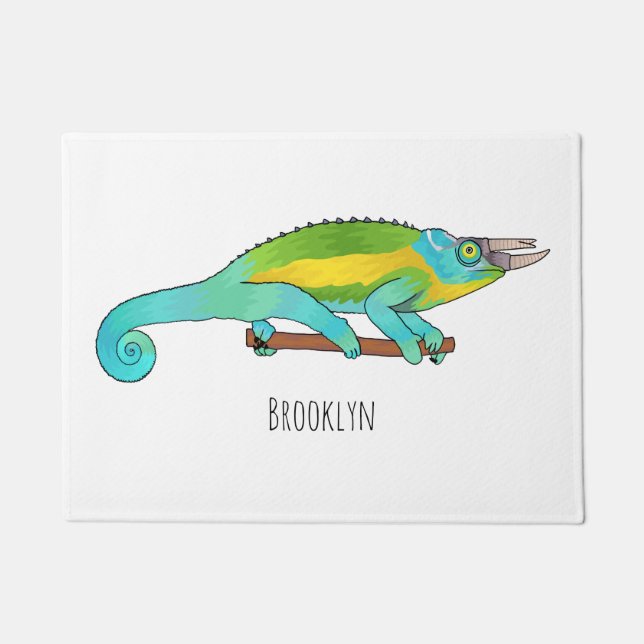 Tapete Jackson's chameleon cartoon illustration  (Frente)