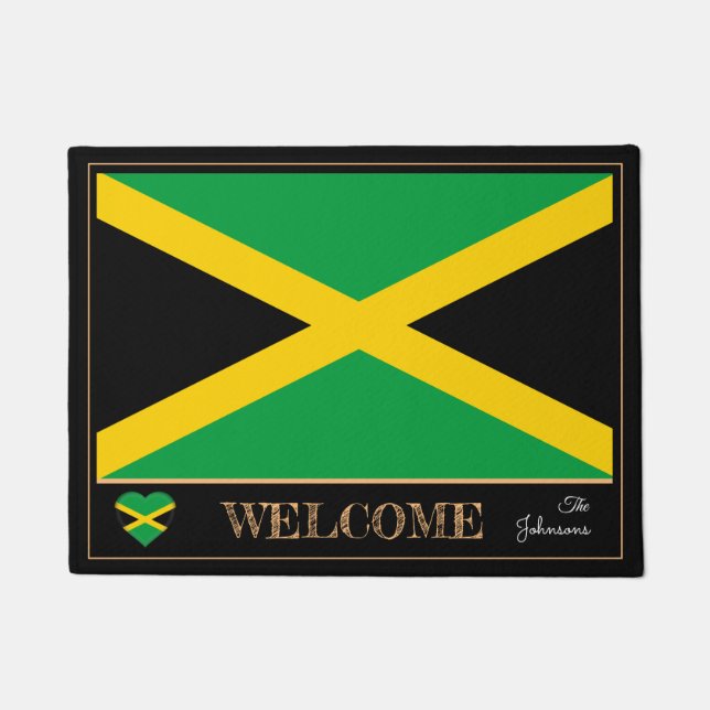 Tapete Jamaica & Jamaican Flag house mats /sport Bem-vind (Frente)