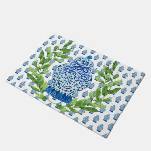 Tapete Jar Ginger Azul e Branco