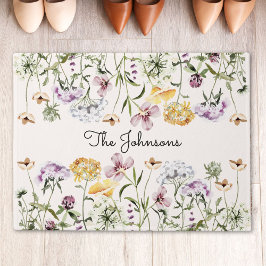 Tapete Jardim de Flores Silvestres com Nome Personalizado
