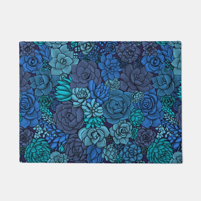Tapete Jardim de sucata em azul (Frente)