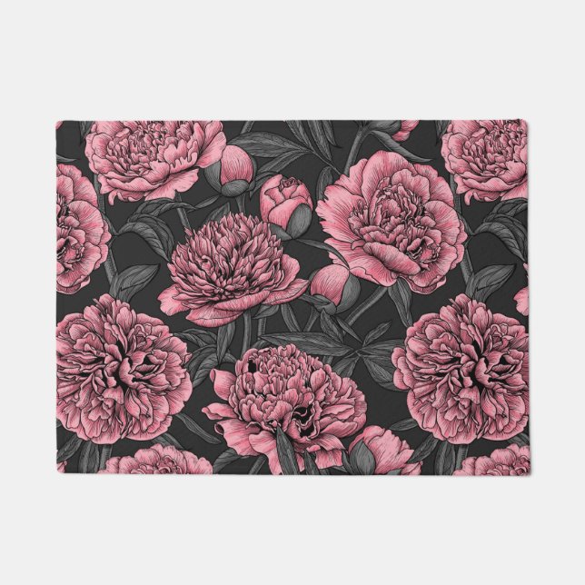 Tapete Jardim noturno de pedras em rosa e cinzas (Frente)