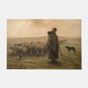 Tapete Jean-Francois Millet - Shepherdess e Flock 1865