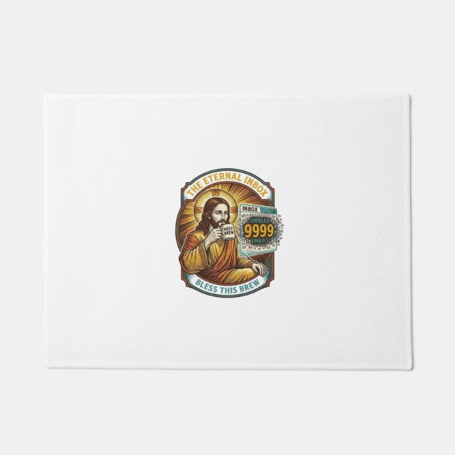 Tapete Jesus 9999 E-mails Não Lidos Caixa de Entrada Zero (Frente)