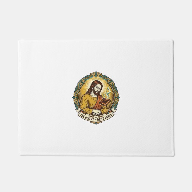 Tapete Jesus Derrotado Fumando Torradas Queimadas Café da (Frente)