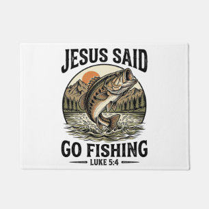 Tapete Jesus Disse Vá Pescar Bass Vintage Cristão