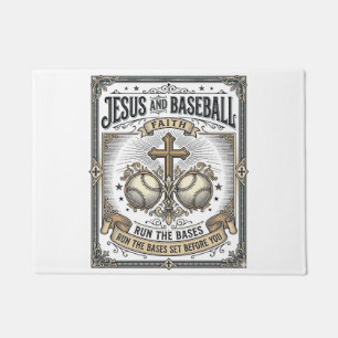 Tapete Jesus e Beisebol Cristão Vintage