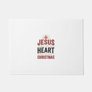 Tapete Jesus É o Coração da Camiseta Vintage de Natal