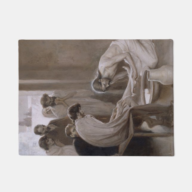 Tapete Jesus Lavando os Pés de Seus Discípulos (Frente)