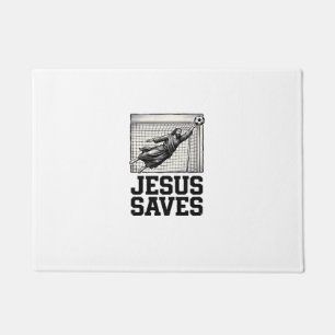 Tapete Jesus Salva Goleiro de Futebol Camisa de Gravura V