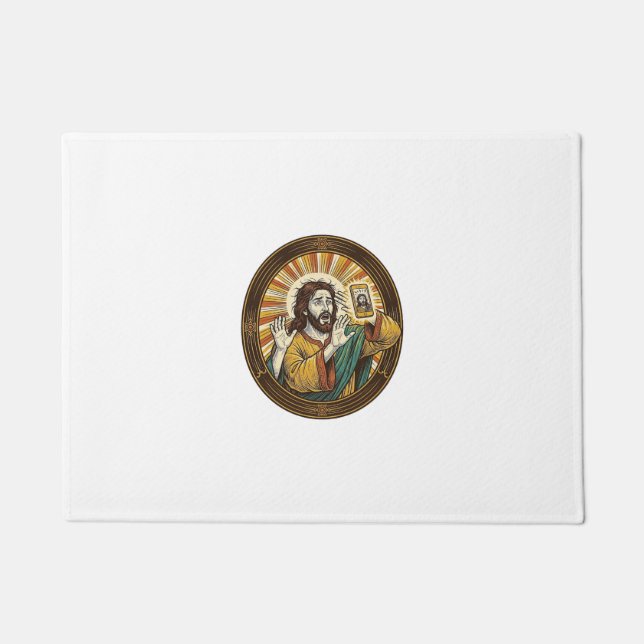 Tapete Jesus Selfie Acidental com Câmera Frontal e Papada (Frente)