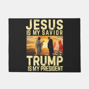 Tapete Jesus Trump - Jesus É Meu Senhor Salvador