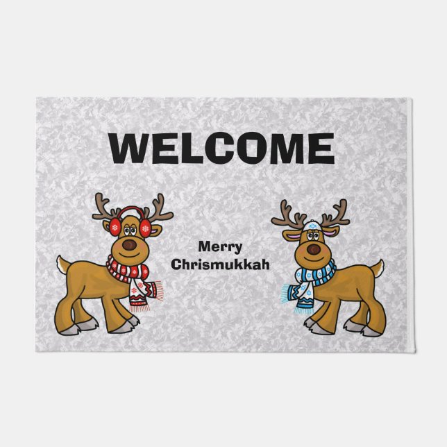 Tapete Jewish Reindeer e Gentile Reindeer Door Mat (Frente)