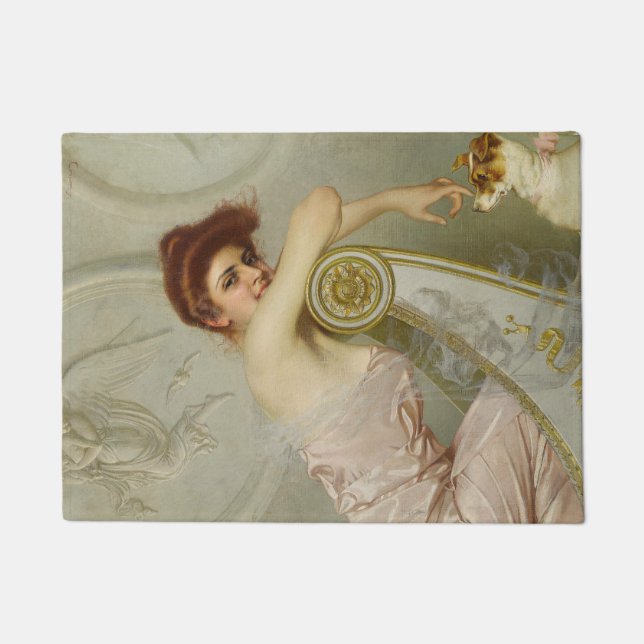 Tapete Jovem Atraente Atropelando Seu Cachorro (Frente)